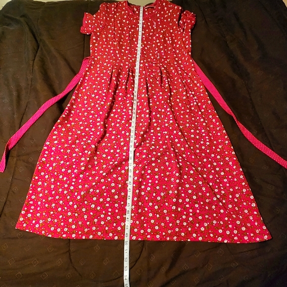 Vintage Kathie Lee Collection Red Floral Dress Size 14 - Picture 5 of 12